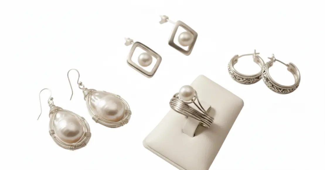 Joyería artesanal con perlas cultivadas y plata de ley 925